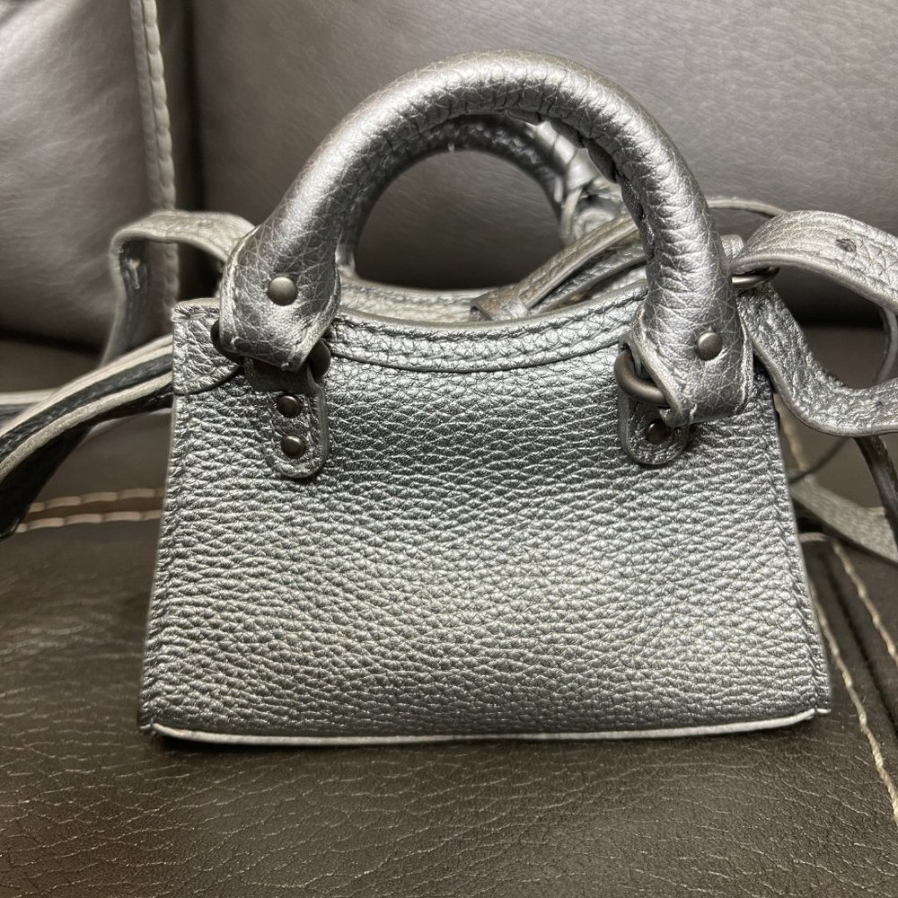 Balenciaga Nano Sized Crossbody NeoClassic Mini Bag Silver - Like New - Picture 5 of 13
